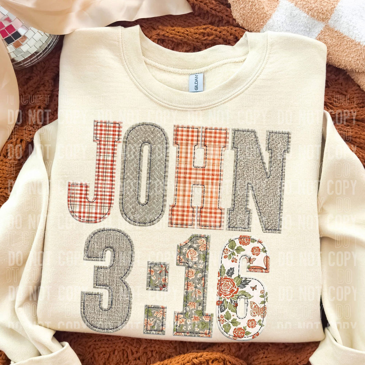 John 3:16 patchwork SBB sunday special 114529 DTF transfer