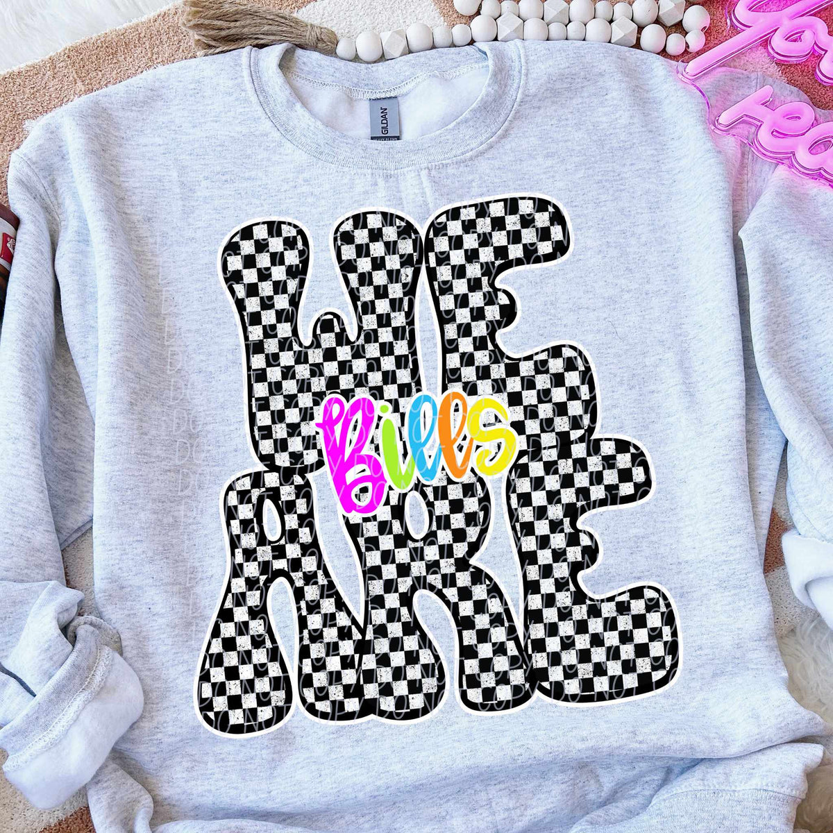 We are Bills rainbow checkered (City) DTF transfer