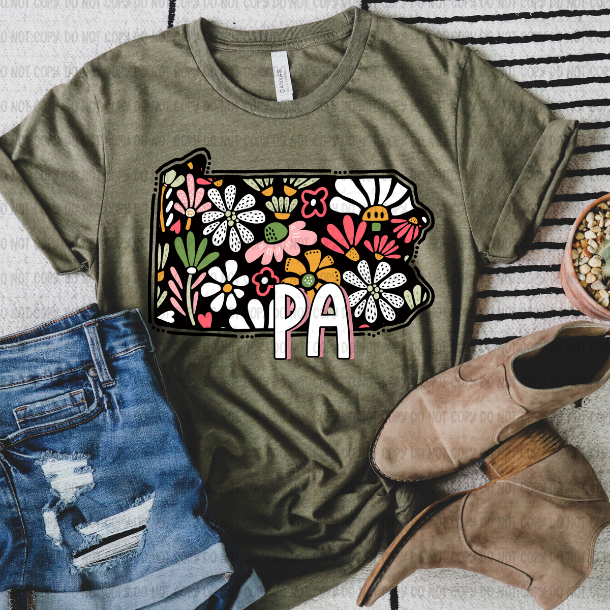 Floral states black background REVEL