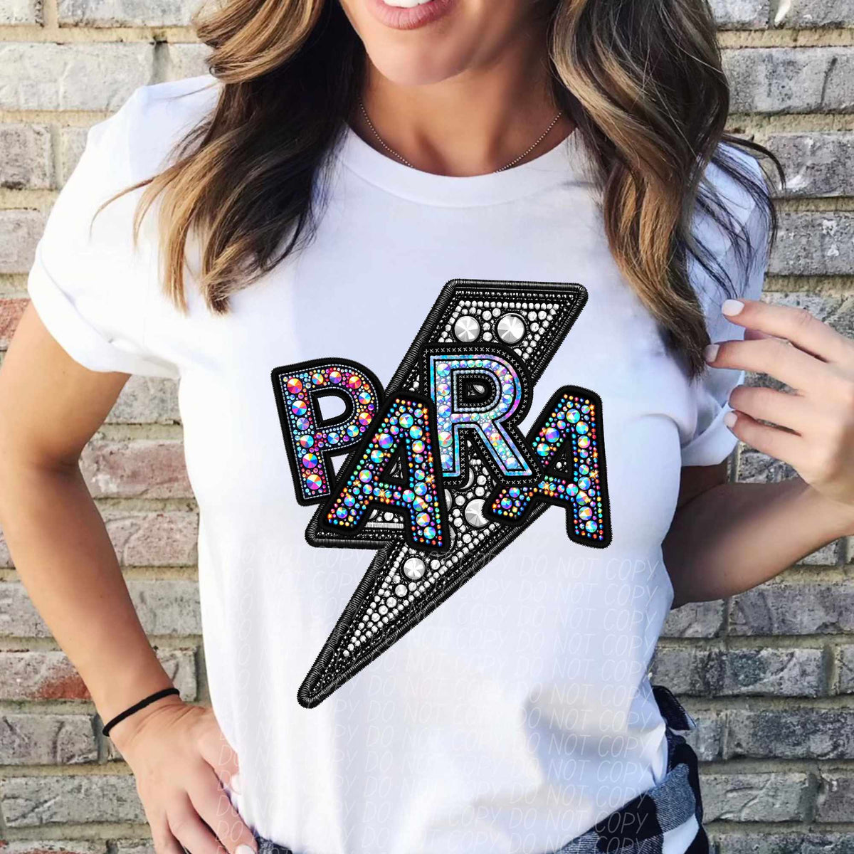 Para rhinestone lightning bolt (CITY) 44044 DTF transfer