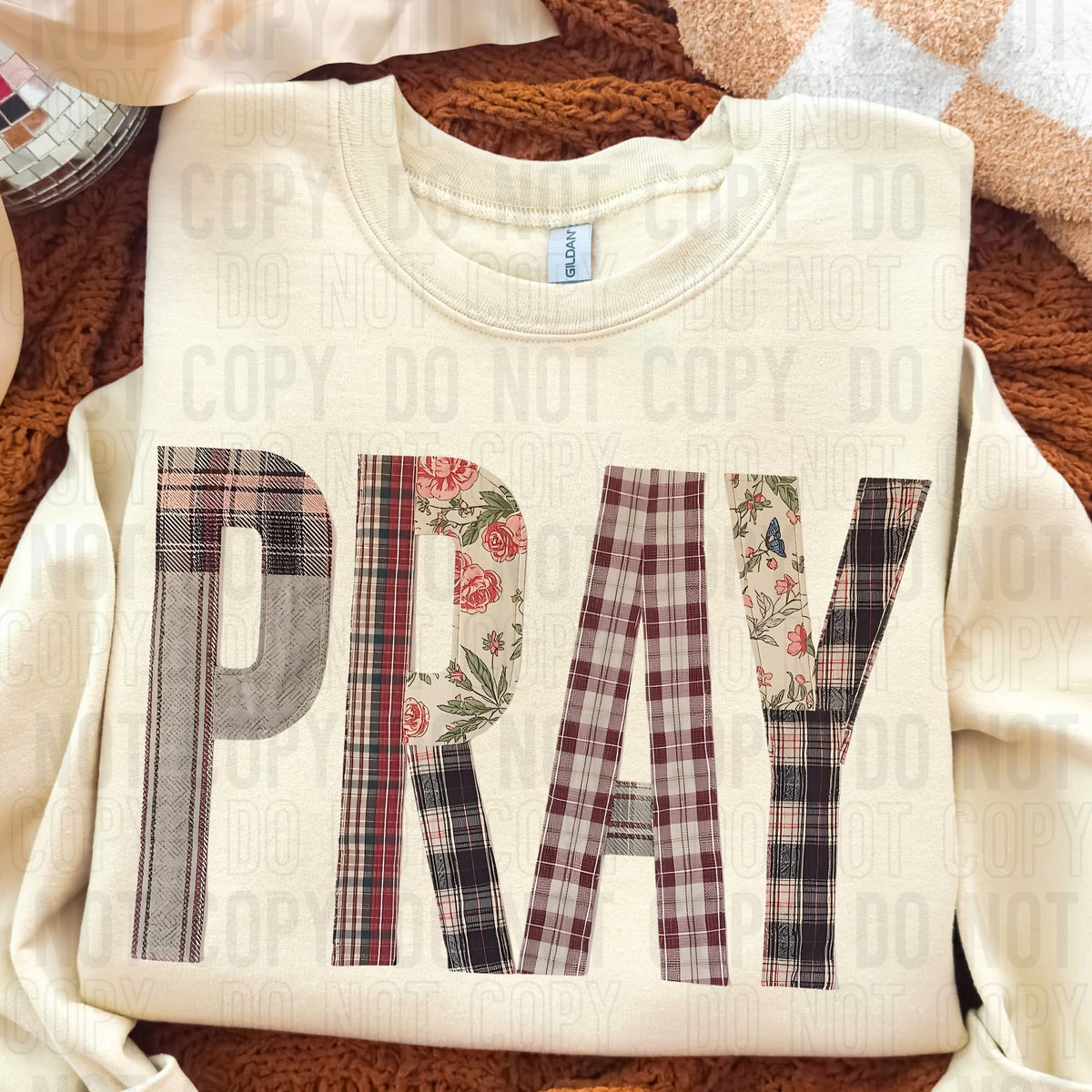 Pray patchwork SBB DTF Transfer