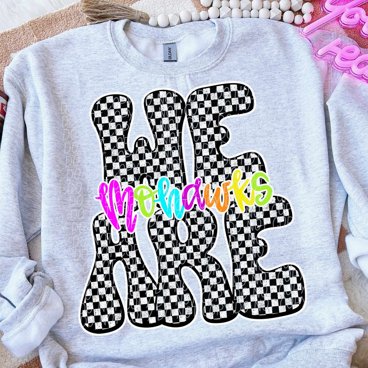 We are Mohawks rainbow checkered (City) DTF transfer