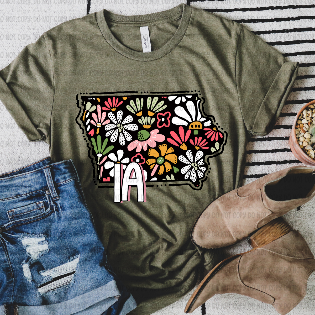 Floral states black background REVEL