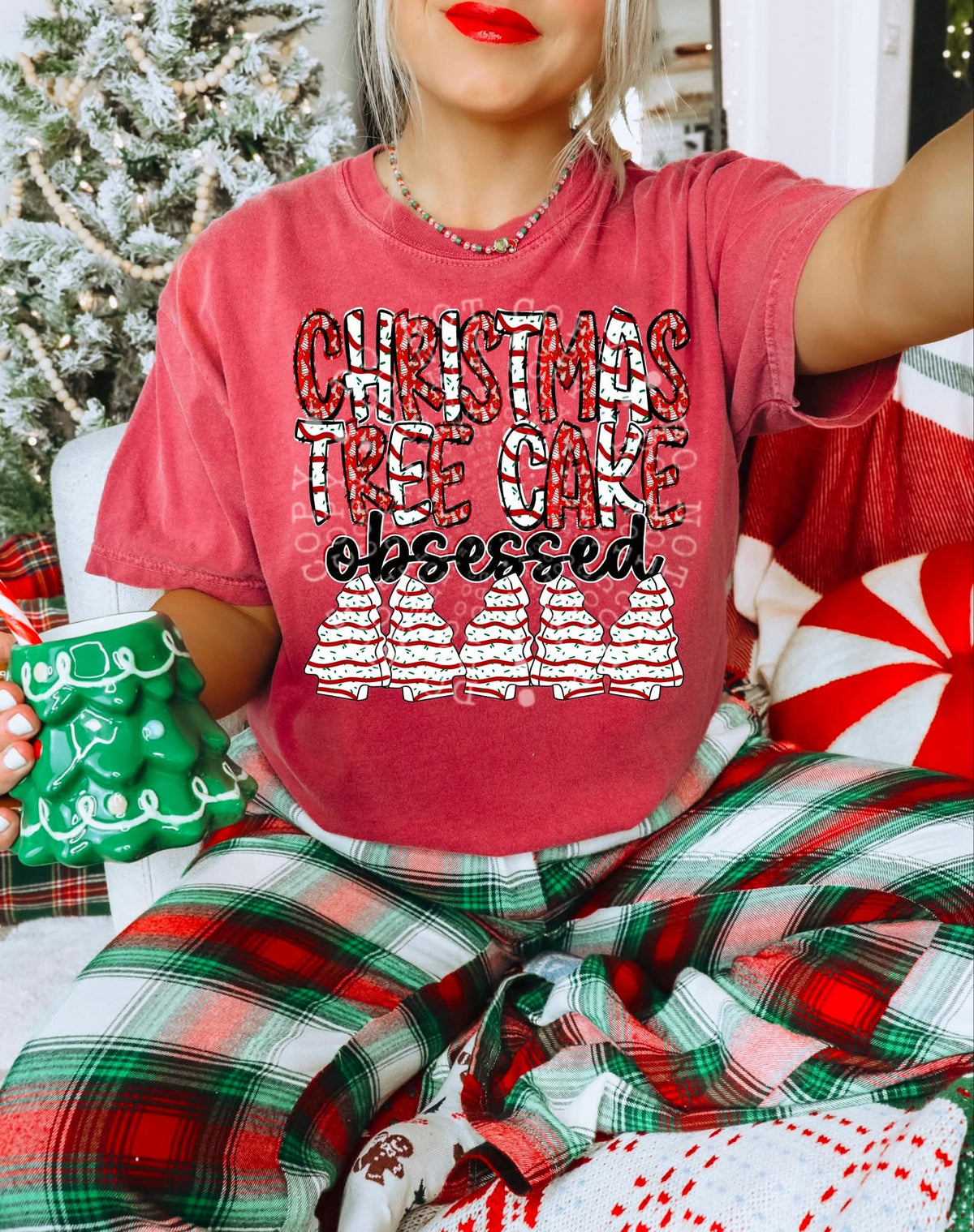 Christmas tree obsessed DD DTF transfer