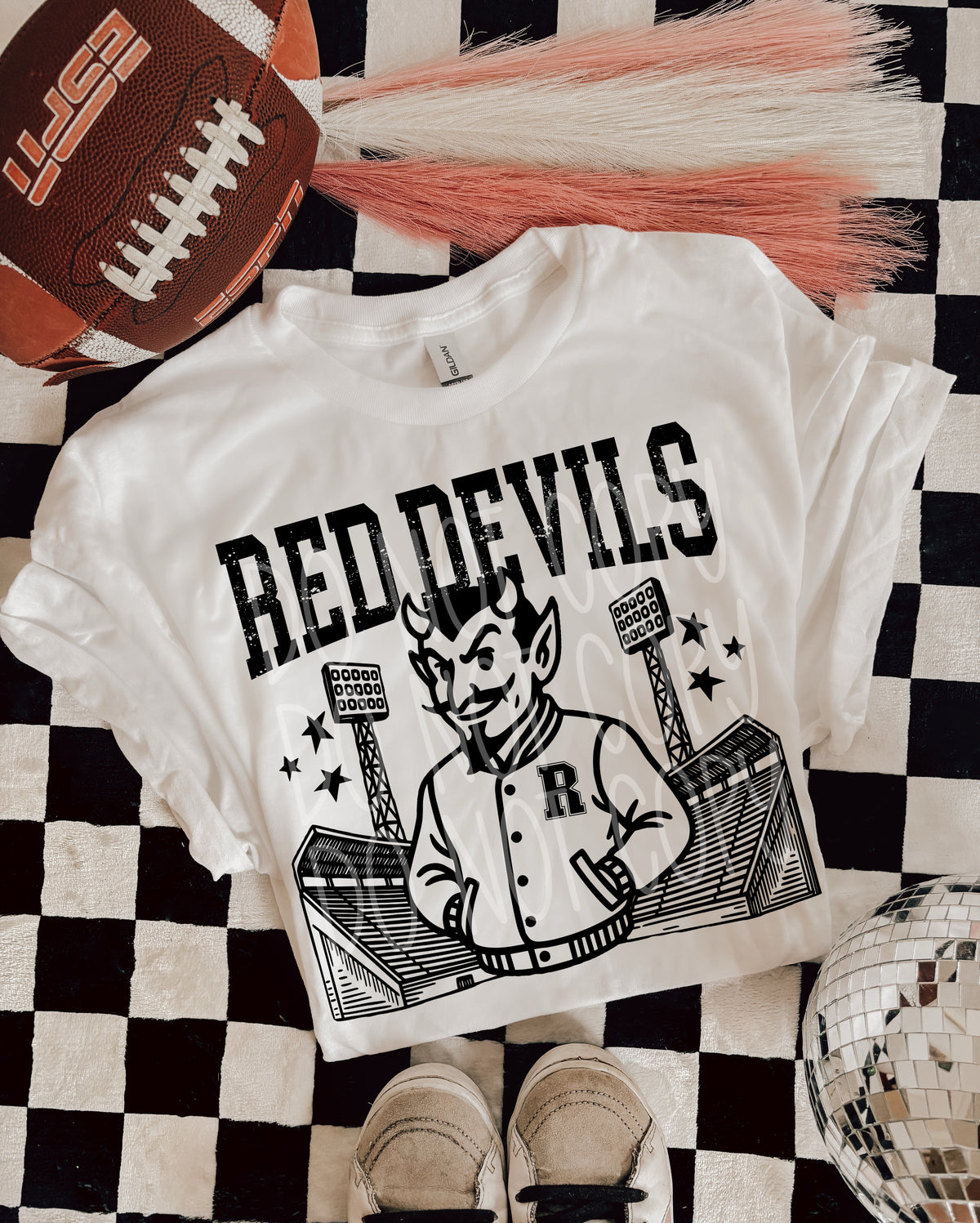 Red devils Letterman mascots PHDC DTF transfer