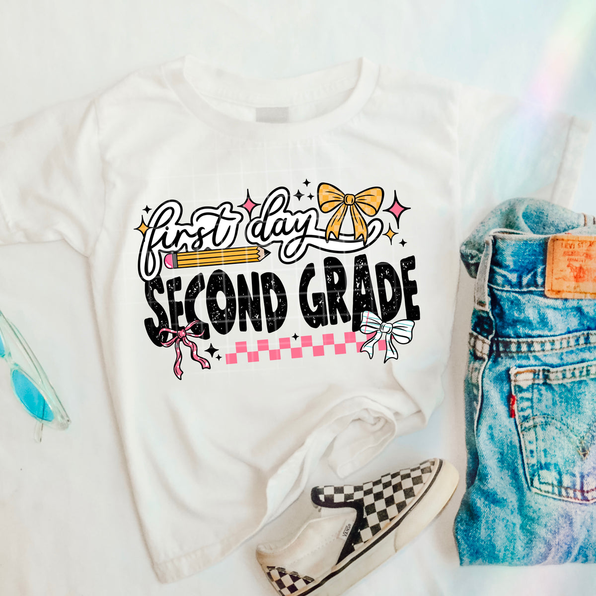 First day second grade CSC DTF transfer