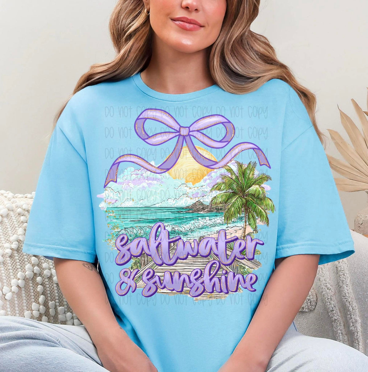 Saltwater and sunshine PURPLE BOW SSD DTF transfer