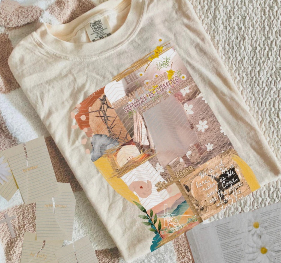 He is risen collage DTF transfer