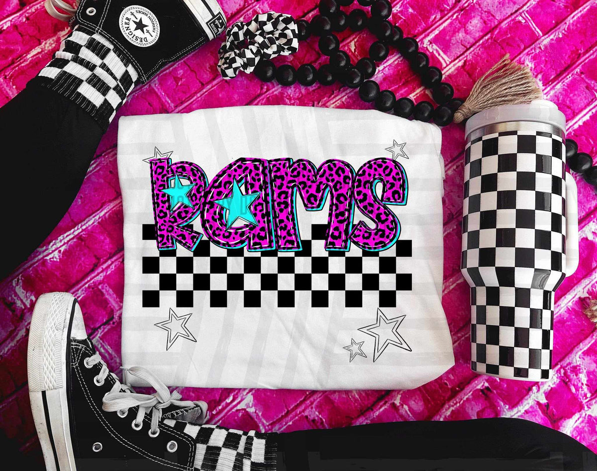 Rams Pink Leopard Neon (Caplinger) DTF transfer