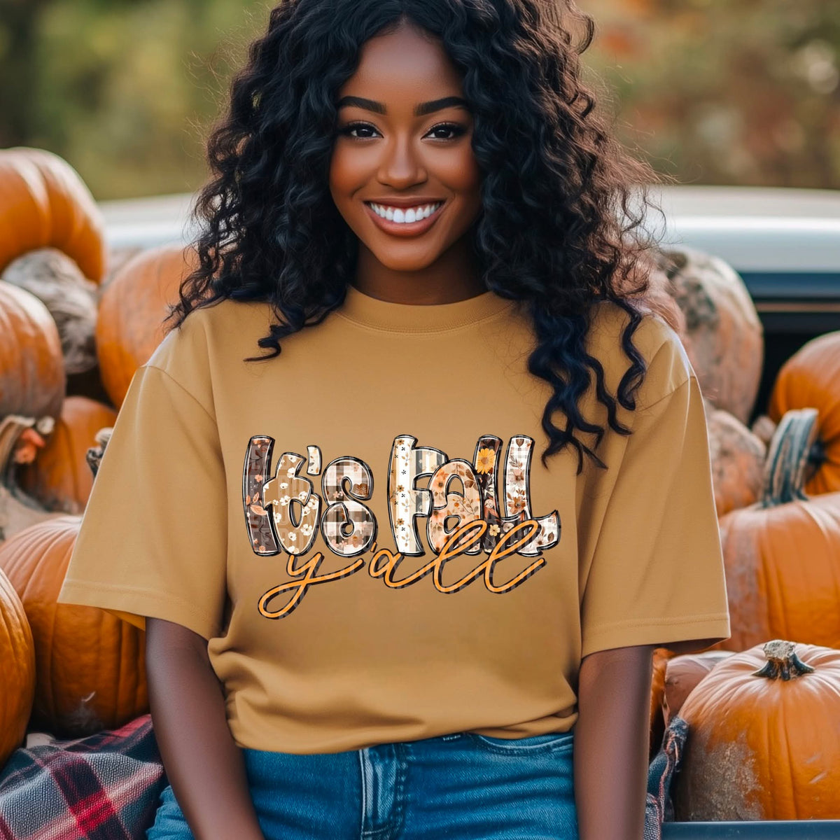 It's fall y'all SDD plaid DTF transfer