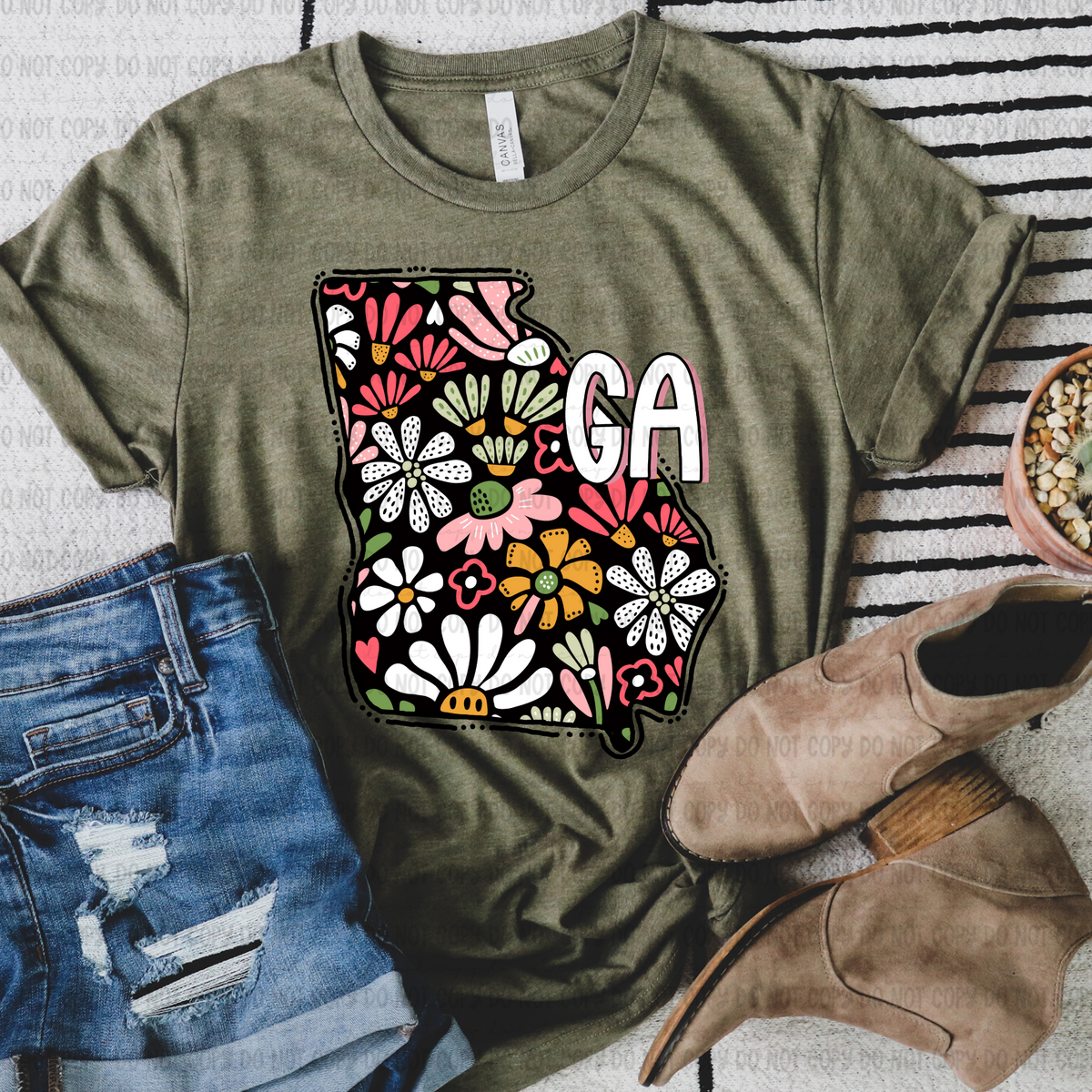 Floral states black background REVEL