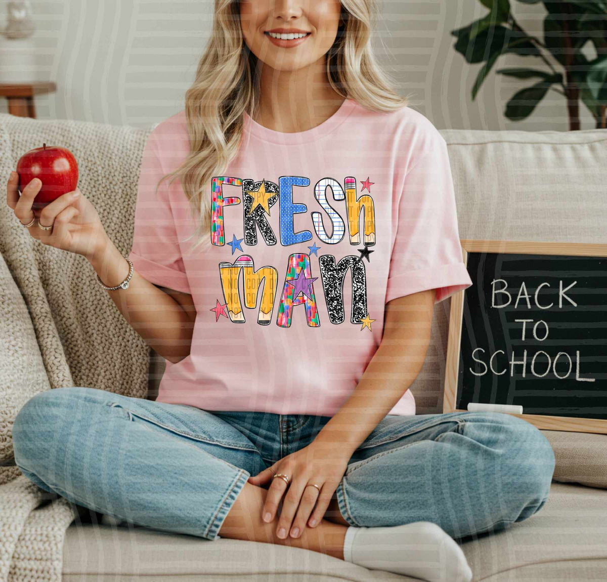 Freshman school font (Caplinger) DTF transfer