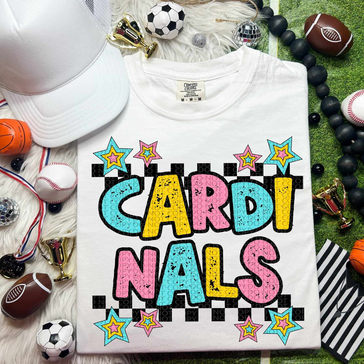 Cardinals blue yellow pink 44436 DTF transfer