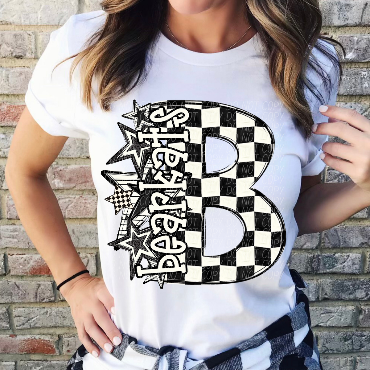 Bearkats black and white  checkered star city DTF transfer