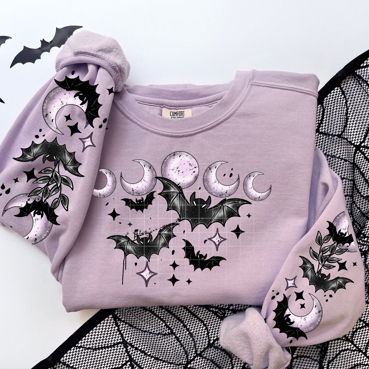 Bats and moons FRONT ONLY CSC DTF transfer