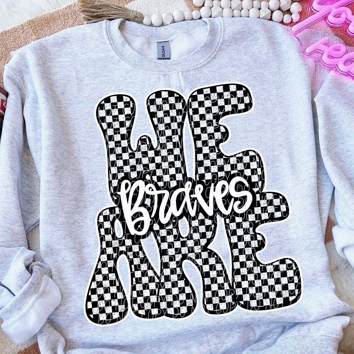 We are braves black and white checkered (City) DTF transfer