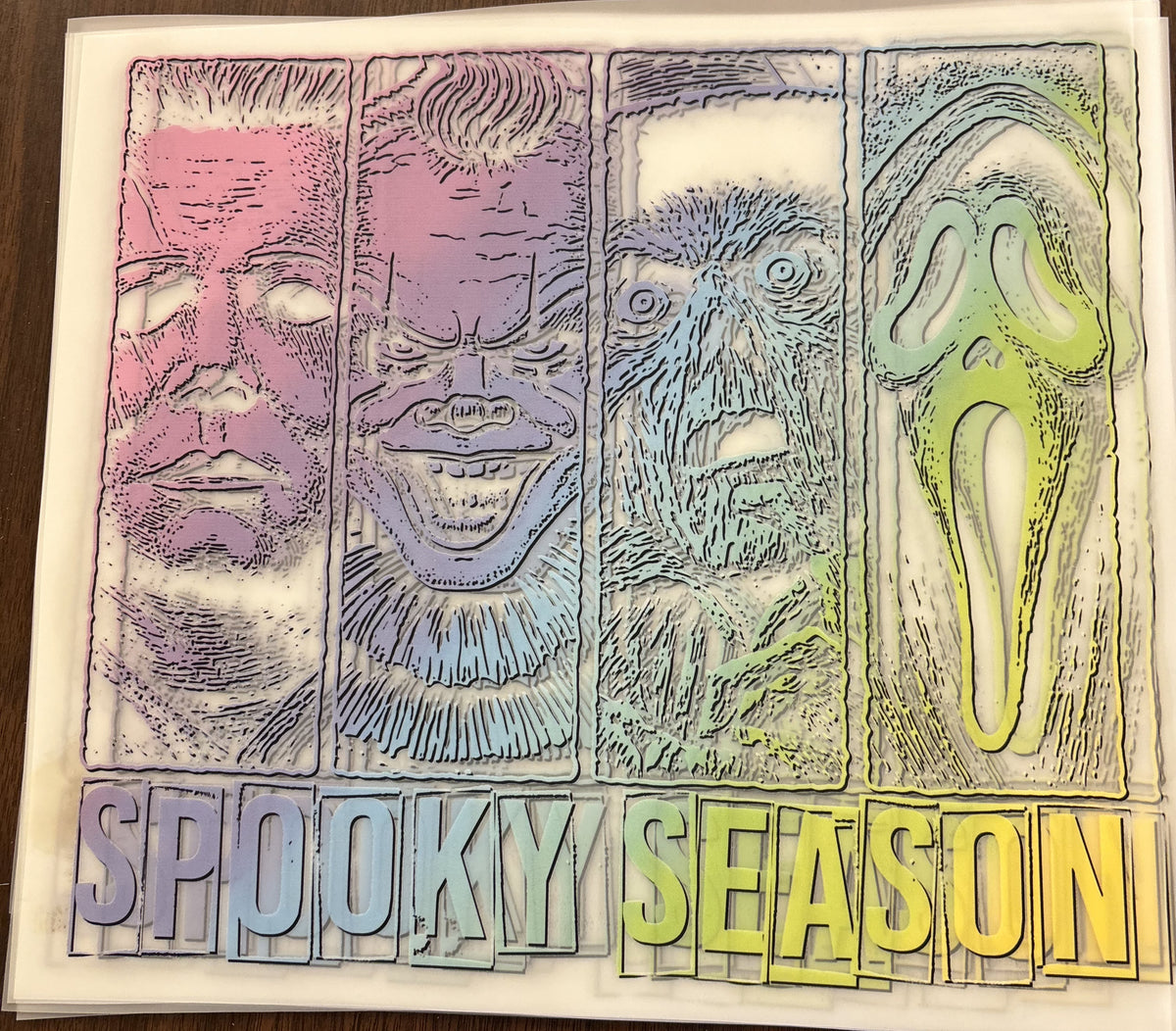 Spooky season neon DTF transfer