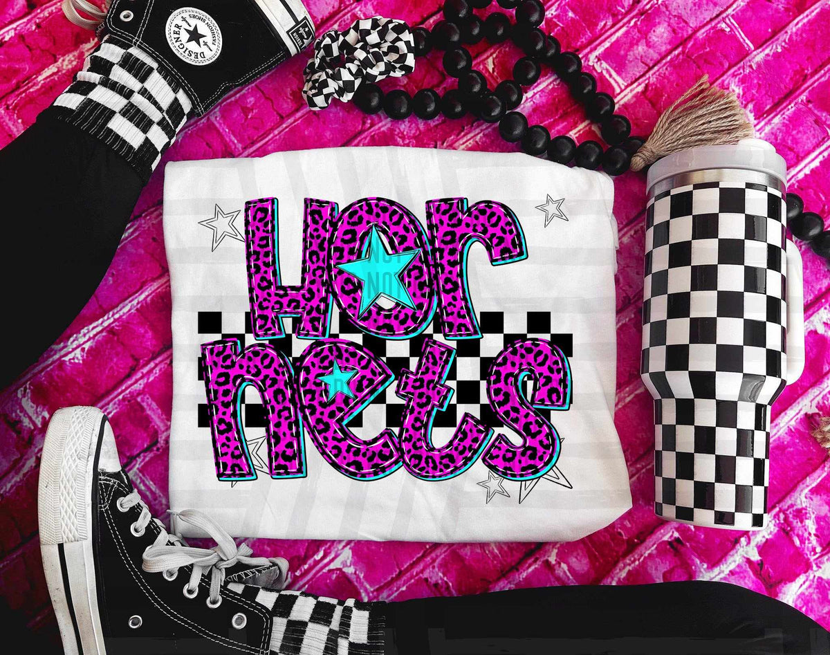 Hornets Pink Leopard Neon (Caplinger) DTF transfer
