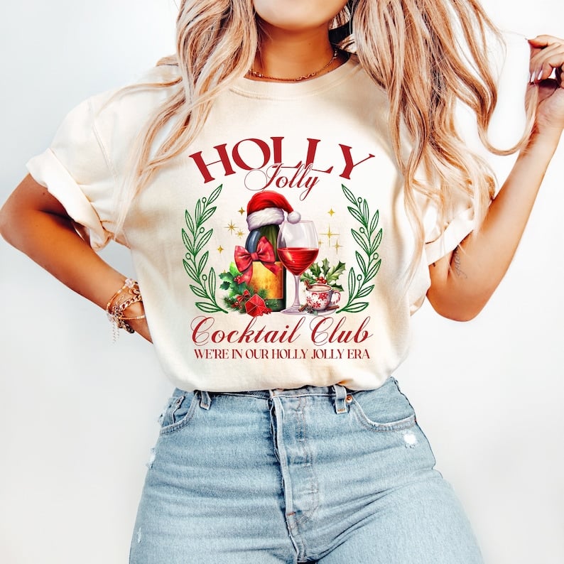 Holly jolly cocktail club 43968 DTF TRANSFER