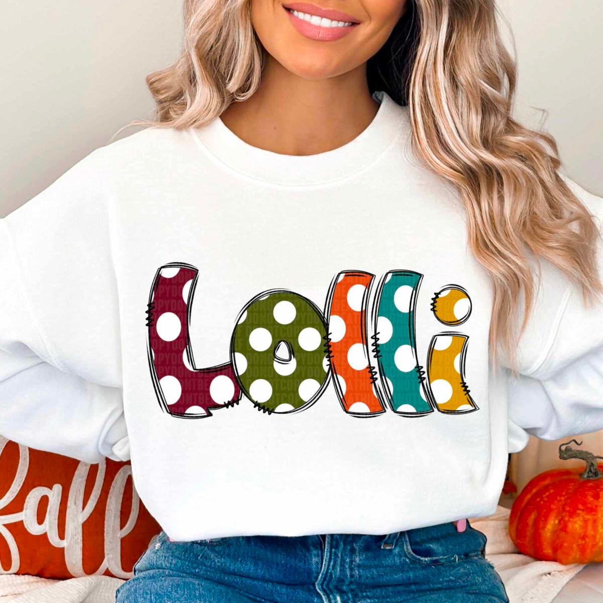 Lolli polka dots fall colors 52077 DTF transfer