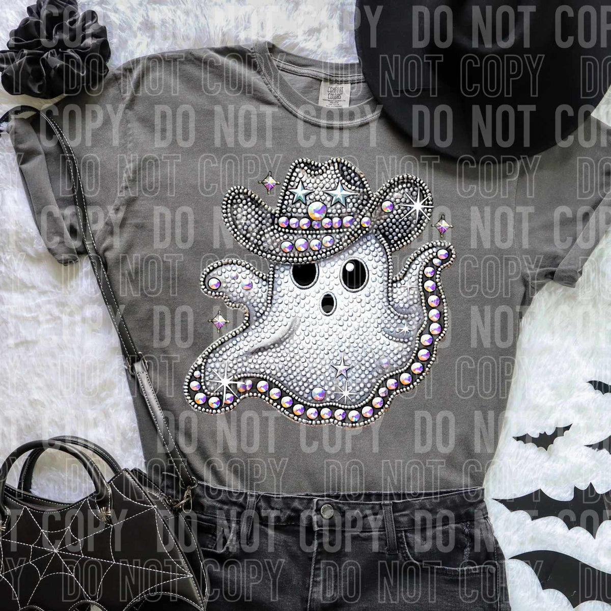 Cowboy ghost rhinestone 52105 DTF transfer