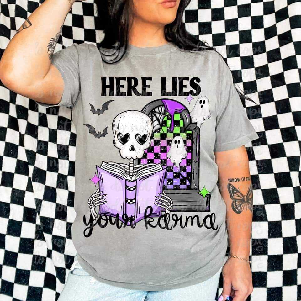 Here lies your karma (VIRGO) 52127 DTF transfer