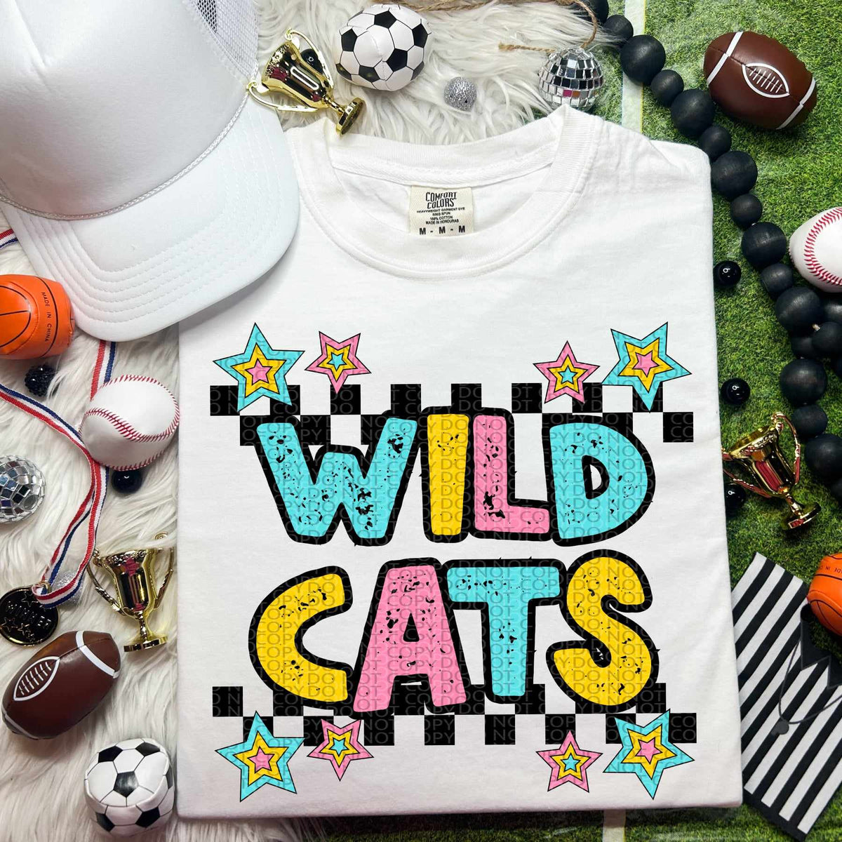 Wildcats blue yellow pink 44416 DTF transfer