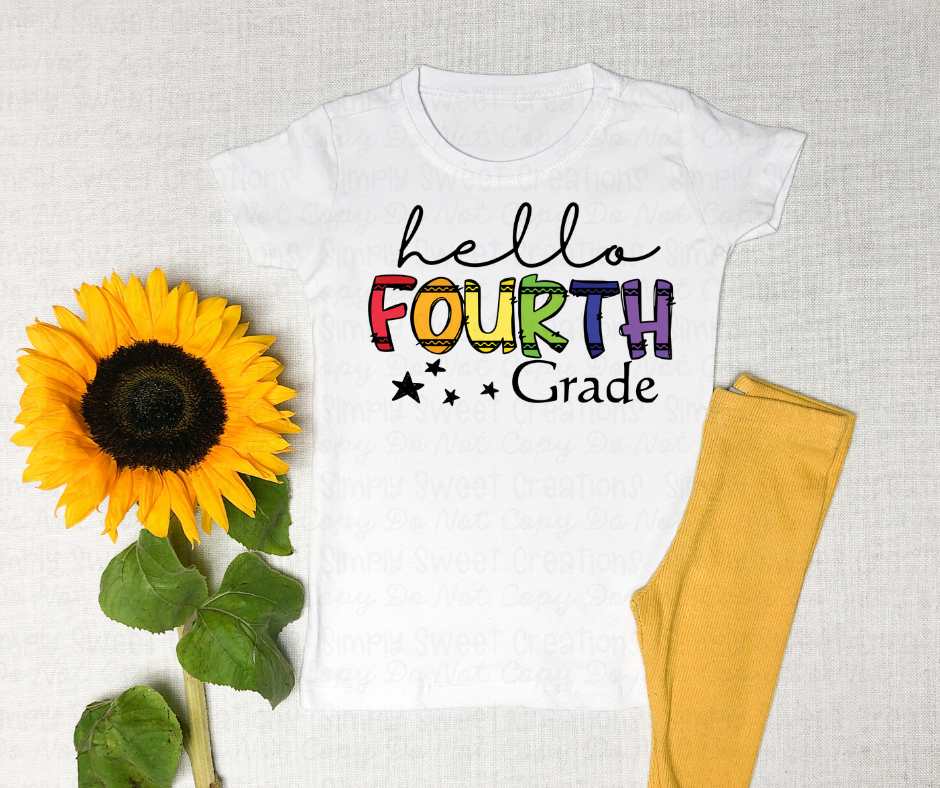 Hello grade crayon font (VS) 52161 DTF transfer