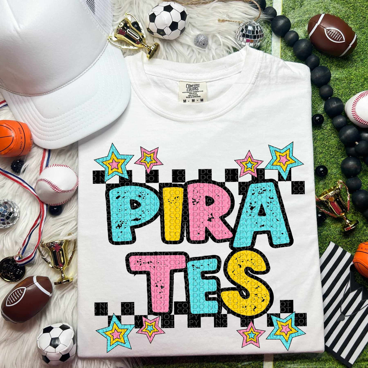 Pirates blue yellow pink 44433 DTF transfer
