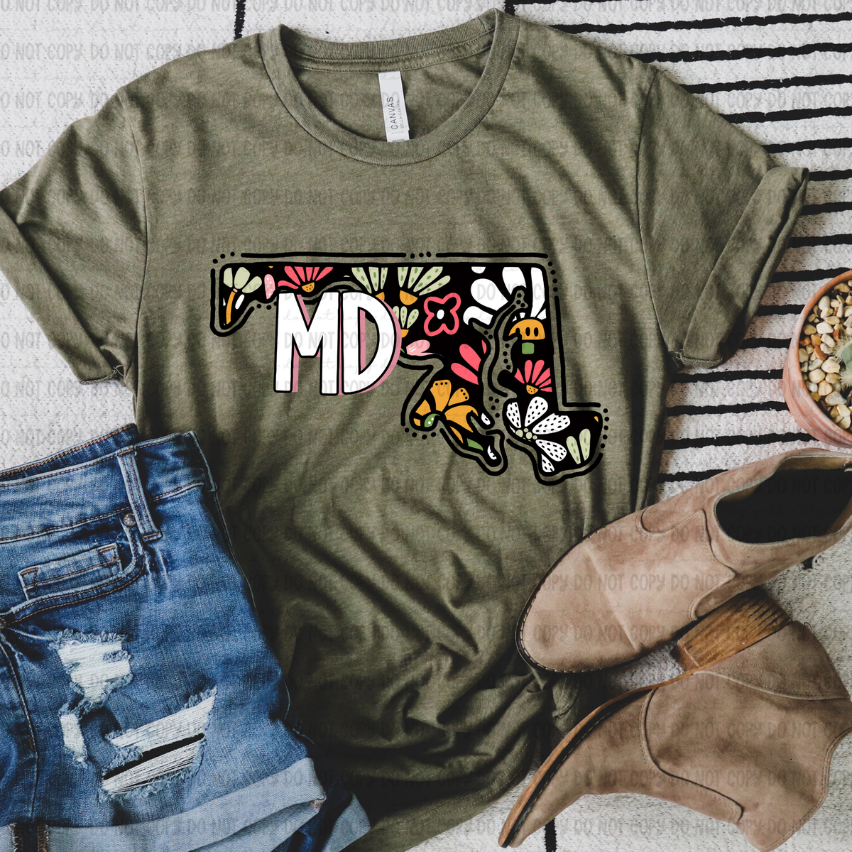 Floral states black background REVEL