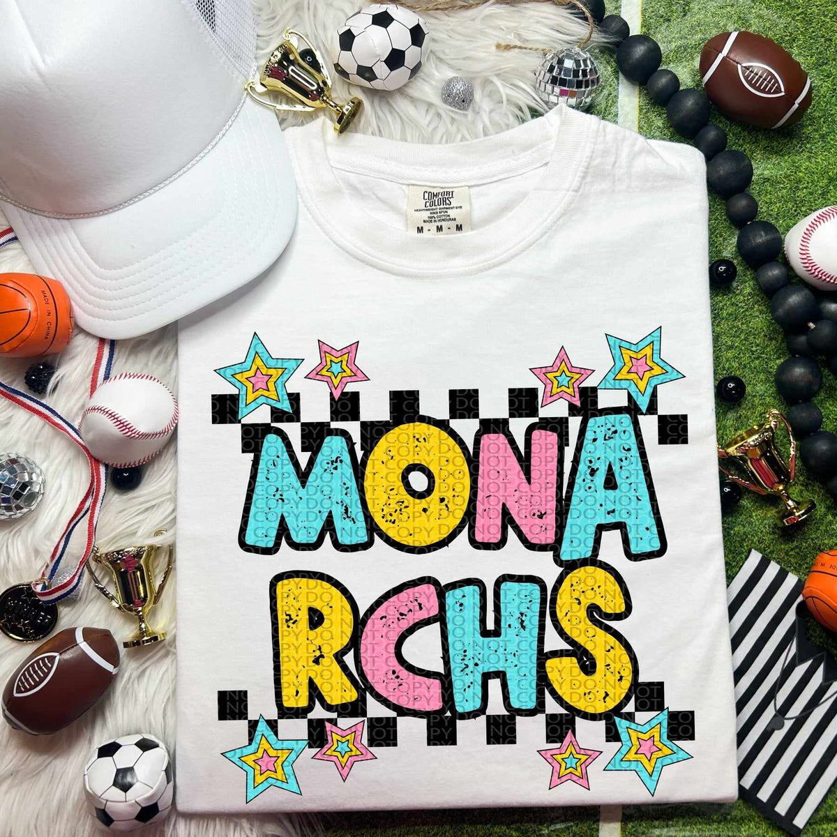 Monarchs blue yellow pink 44427 DTF transfer