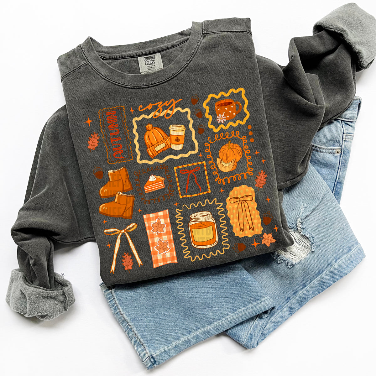 Autumn cozy Fall collage 111147 DTF transfer