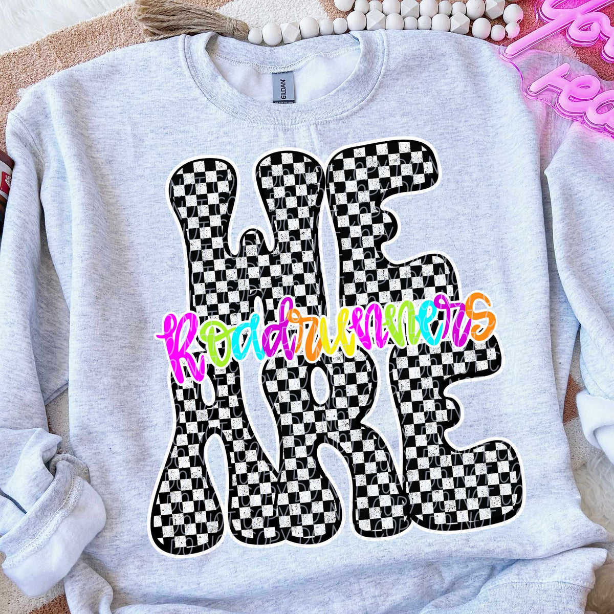 We are Roadrunners rainbow checkered (City) DTF transfer