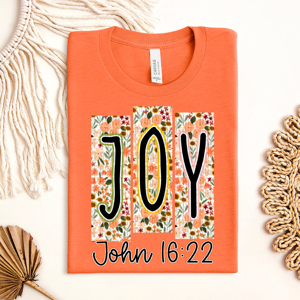 Joy John 16:22 fall colors block letters 111124 DTF transfer