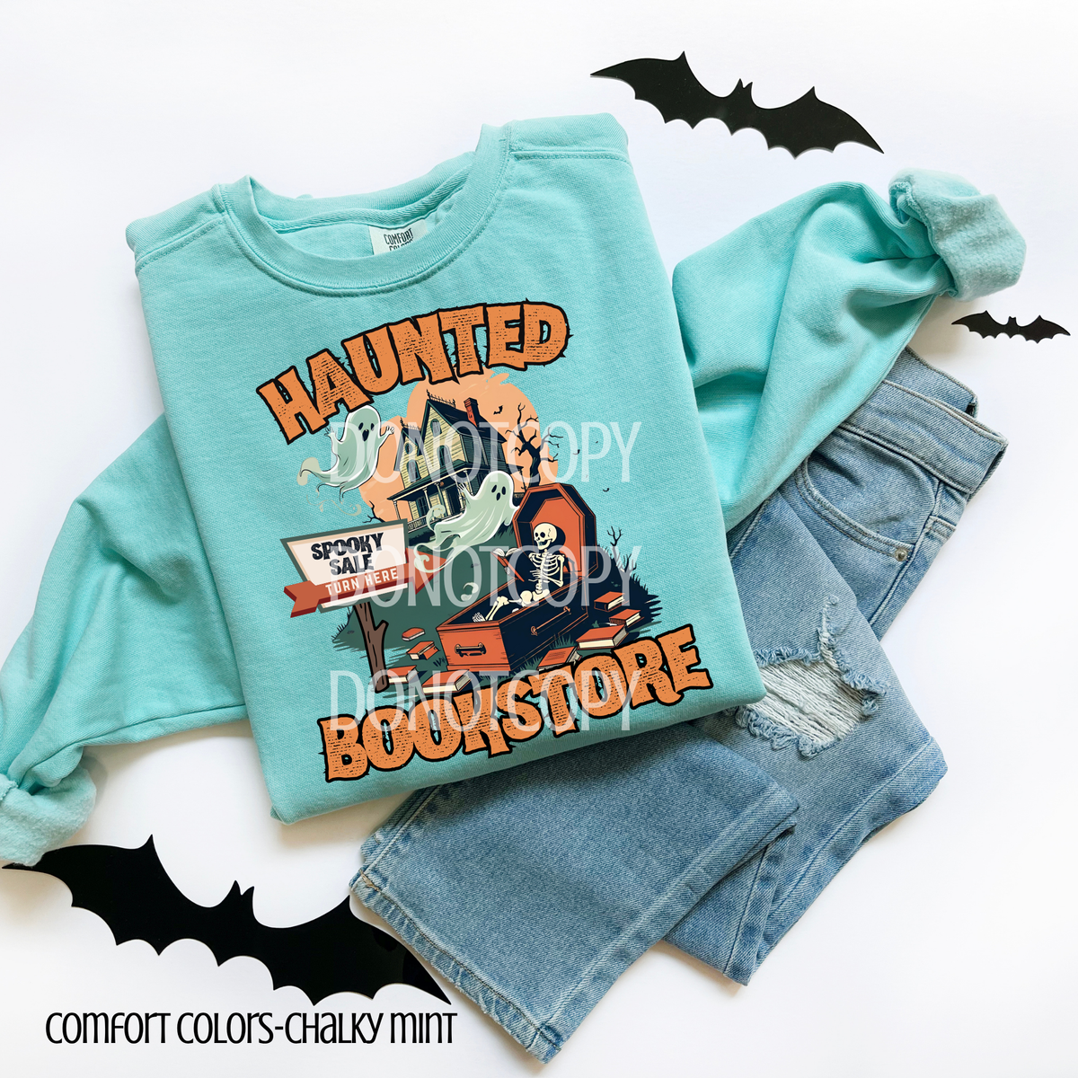 Haunted bookstore CSG DTF transfer