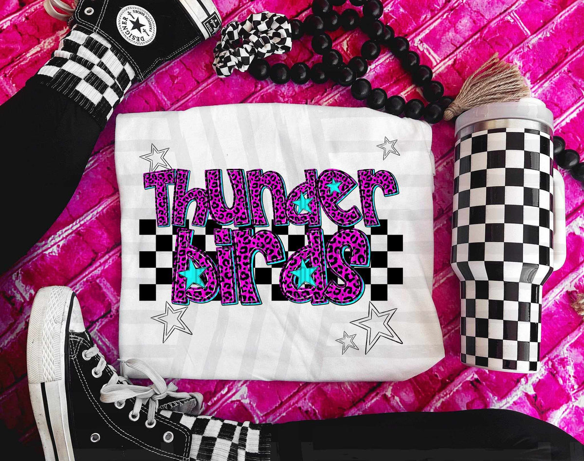 Thunderbirds Pink Leopard Neon (Caplinger) DTF transfer