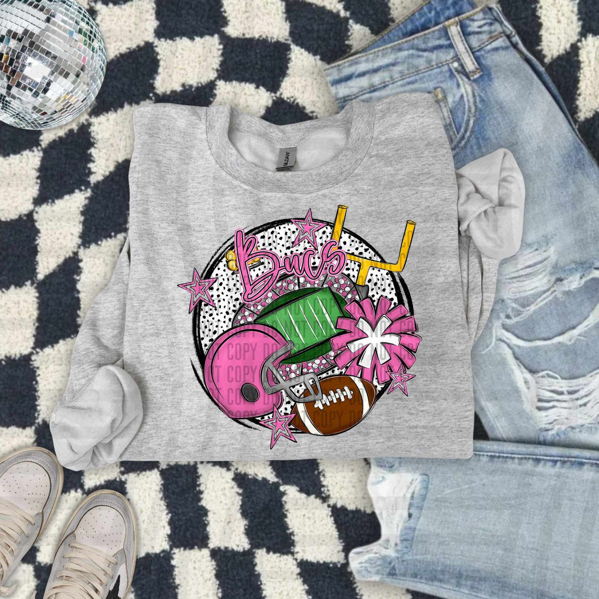 Bucs Football pink round  (caplinger) DTF TRANSFER