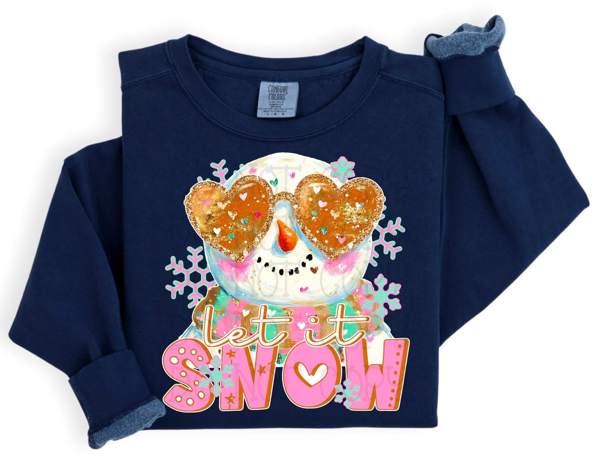 Let it snow snowman heart glasses (C’s) DTF Transfer