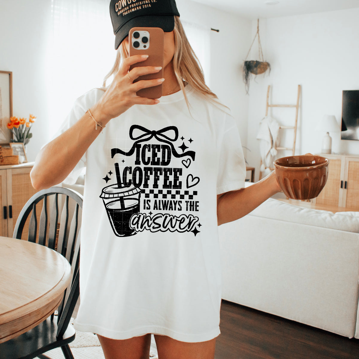 Iced coffee is always the answer black CSC DTF transfer