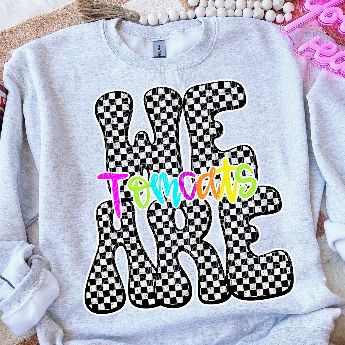 We are Tomcats rainbow checkered (City) DTF transfer