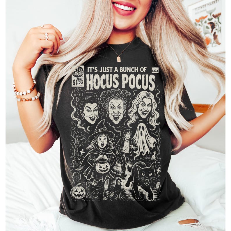 It's just a bunch of hocus pocus collage WHITE DTF transfer