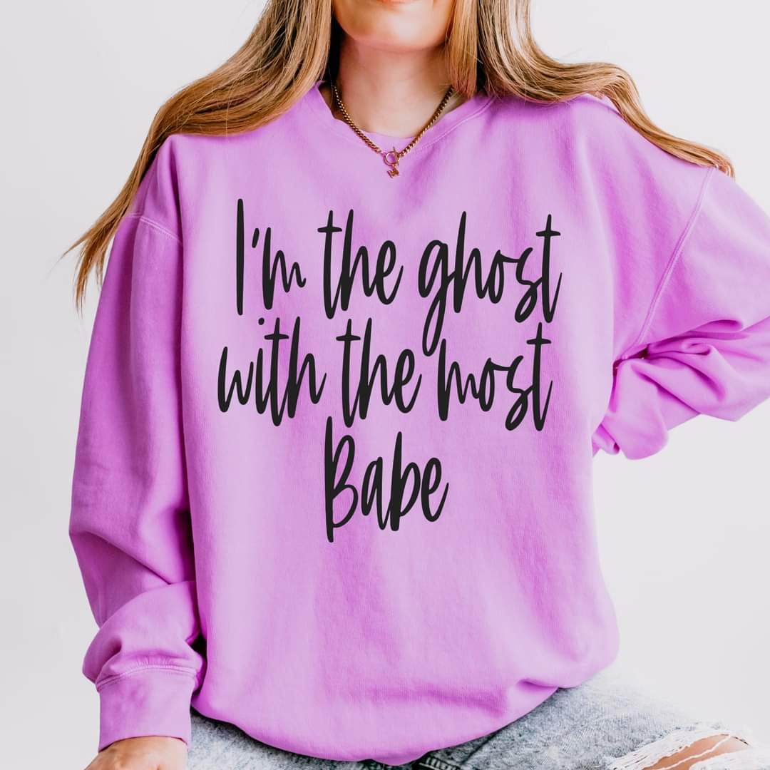 I'm the ghost with the most babe black font (GROVE) 50294 DTF transfer