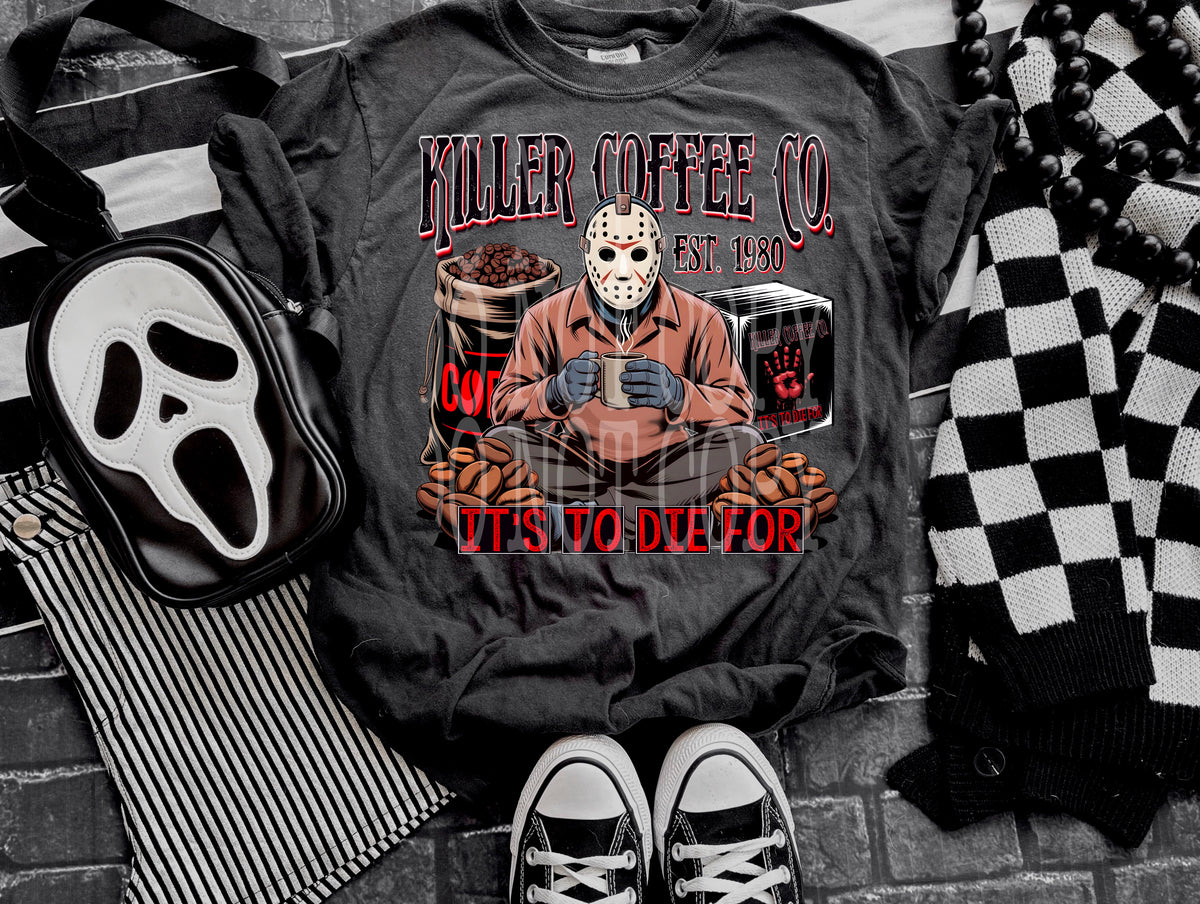Killer coffee co jason DD DTF transfer
