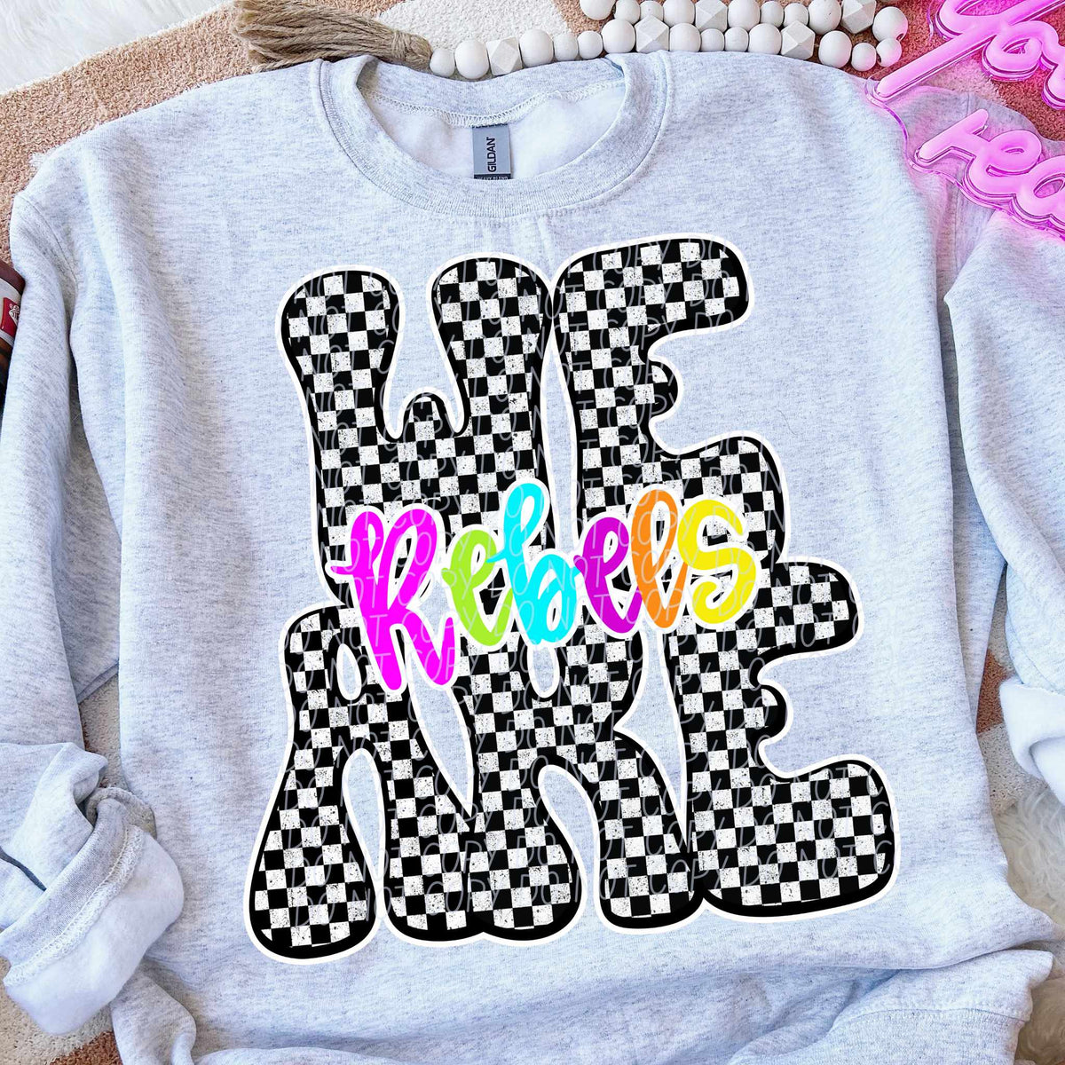 We are Rebels rainbow checkered (City) DTF transfer