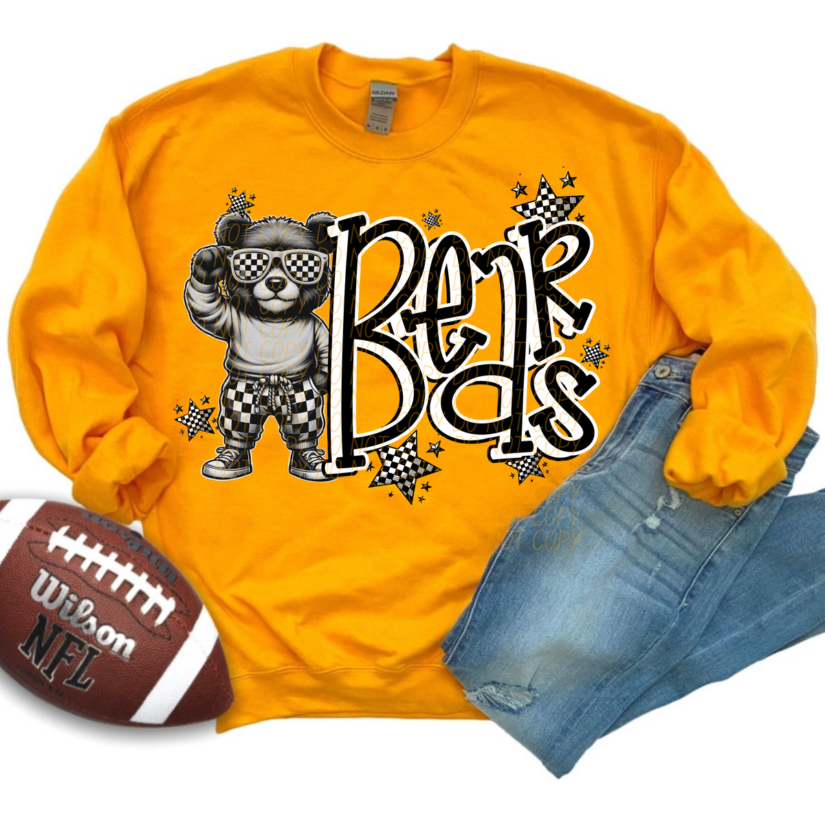 Bears checkered city DTF transfer