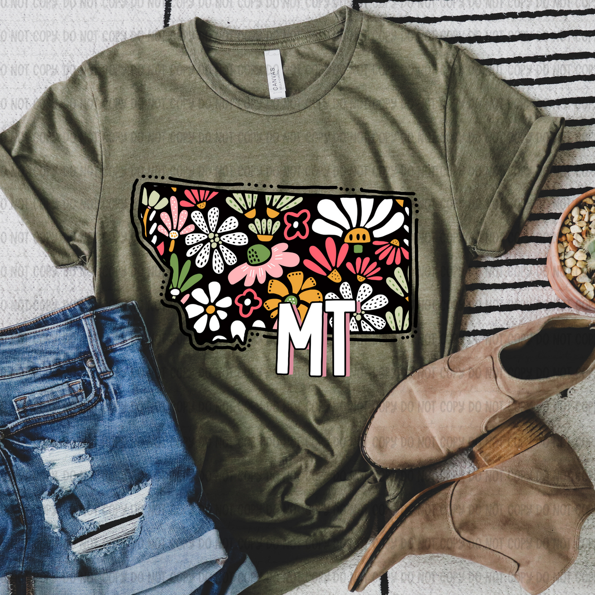 Floral states black background REVEL