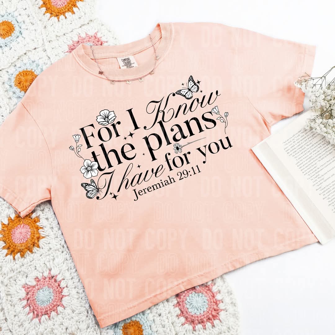 For I know the plans I have for you DTF transfer