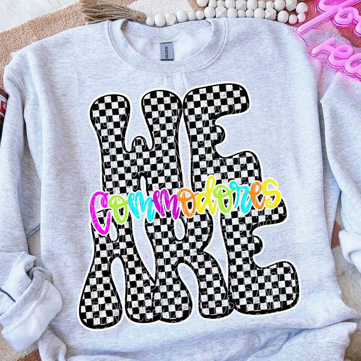 We are Commodores rainbow checkered (City) DTF transfer