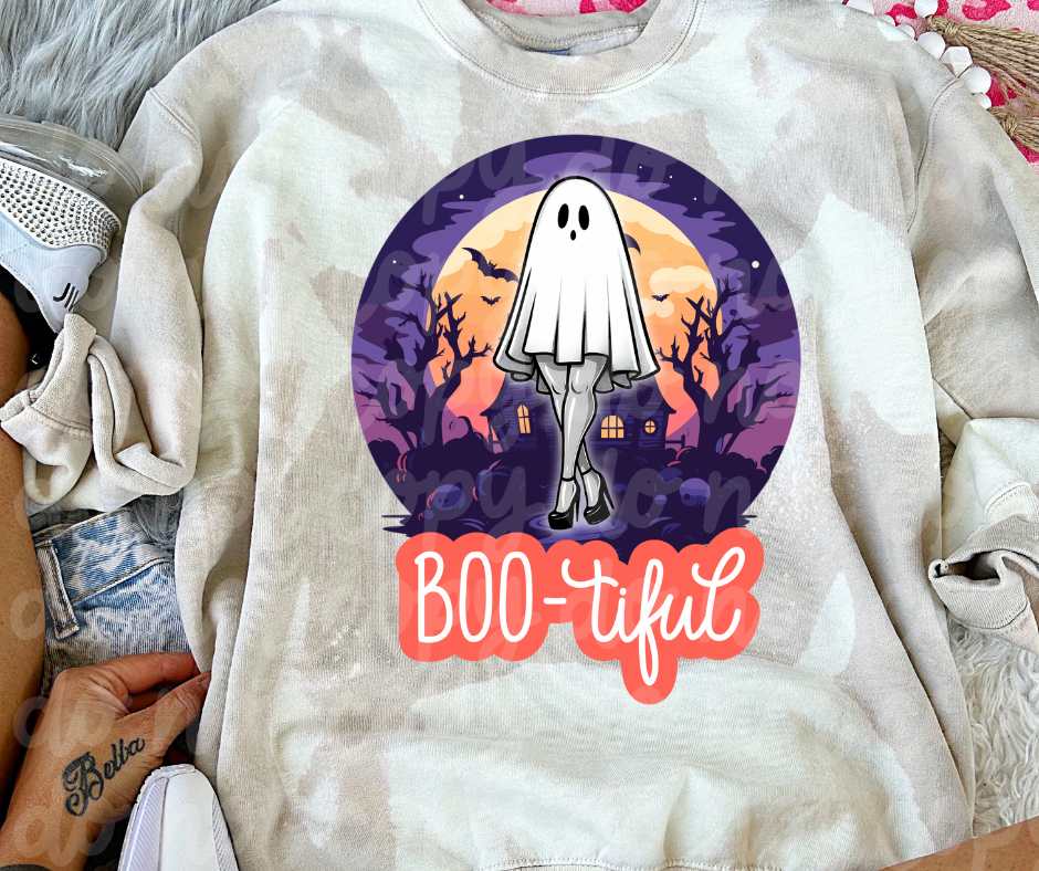 Boo-tiful ghost circle (VS) 52196 DTF transfer