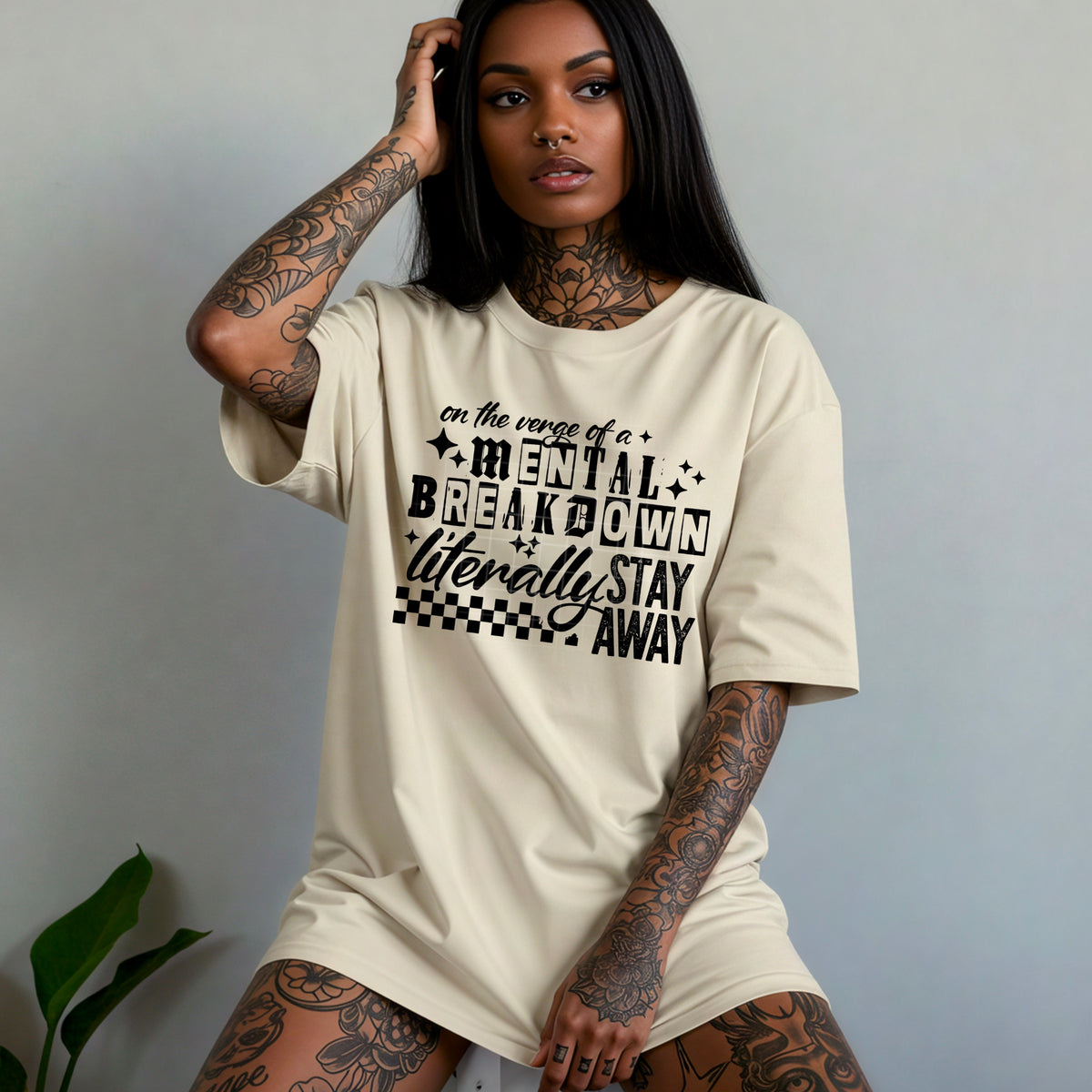 On the verge of a mental breakdown BLACK FONT CSC DTF transfer